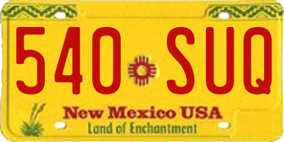 NM license plate 540SUQ
