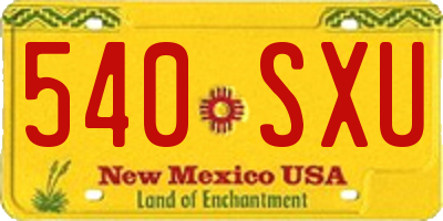 NM license plate 540SXU