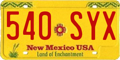 NM license plate 540SYX