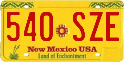 NM license plate 540SZE