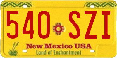NM license plate 540SZI