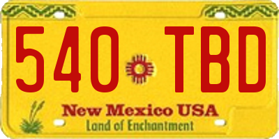 NM license plate 540TBD