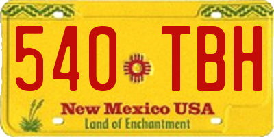 NM license plate 540TBH