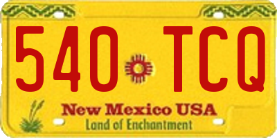 NM license plate 540TCQ