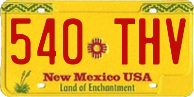 NM license plate 540THV
