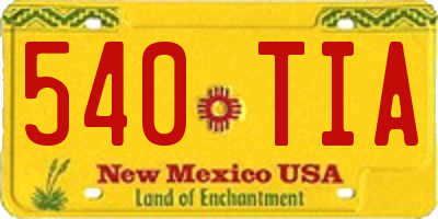 NM license plate 540TIA