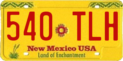 NM license plate 540TLH