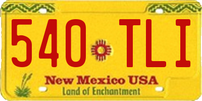 NM license plate 540TLI