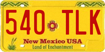 NM license plate 540TLK