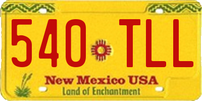 NM license plate 540TLL