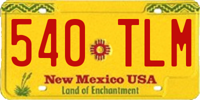 NM license plate 540TLM