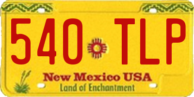 NM license plate 540TLP