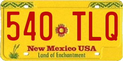 NM license plate 540TLQ