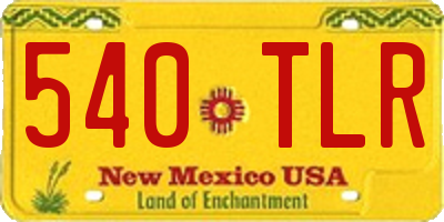 NM license plate 540TLR