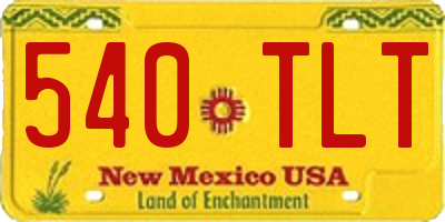 NM license plate 540TLT