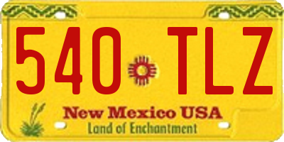 NM license plate 540TLZ