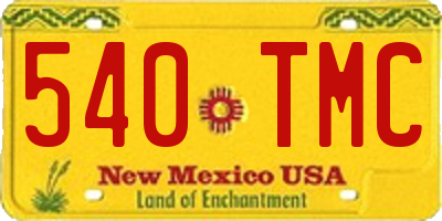 NM license plate 540TMC