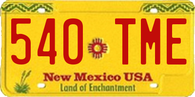 NM license plate 540TME