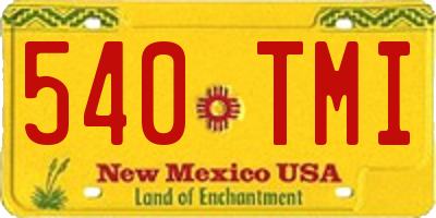 NM license plate 540TMI