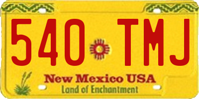 NM license plate 540TMJ