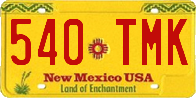 NM license plate 540TMK