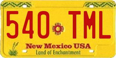 NM license plate 540TML