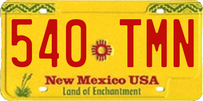 NM license plate 540TMN