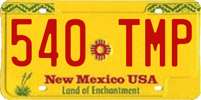 NM license plate 540TMP