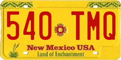 NM license plate 540TMQ