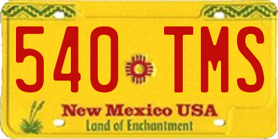 NM license plate 540TMS