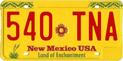 NM license plate 540TNA