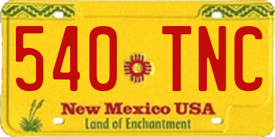 NM license plate 540TNC