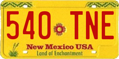 NM license plate 540TNE