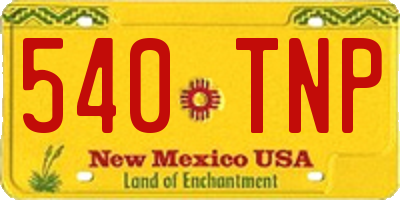 NM license plate 540TNP