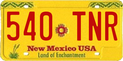 NM license plate 540TNR