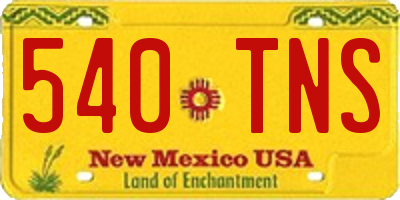 NM license plate 540TNS