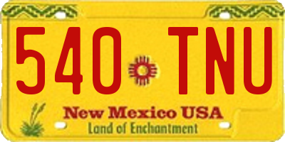 NM license plate 540TNU