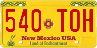 NM license plate 540TOH