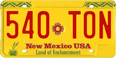 NM license plate 540TON