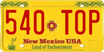 NM license plate 540TOP