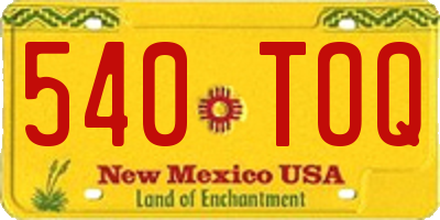 NM license plate 540TOQ