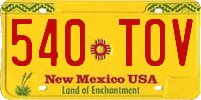 NM license plate 540TOV
