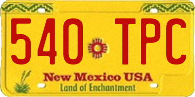 NM license plate 540TPC