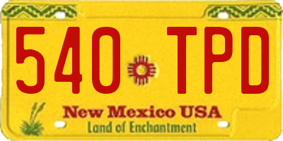 NM license plate 540TPD