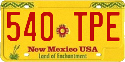 NM license plate 540TPE