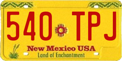 NM license plate 540TPJ