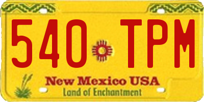 NM license plate 540TPM