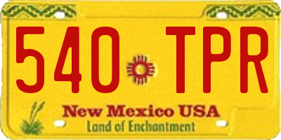 NM license plate 540TPR