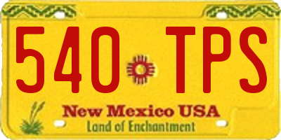 NM license plate 540TPS