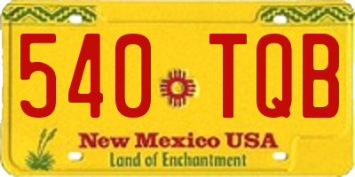 NM license plate 540TQB